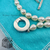 Tiffany & Co. 925 Silver 7-8mm Pearl Toggle 18" Necklace (pouch)