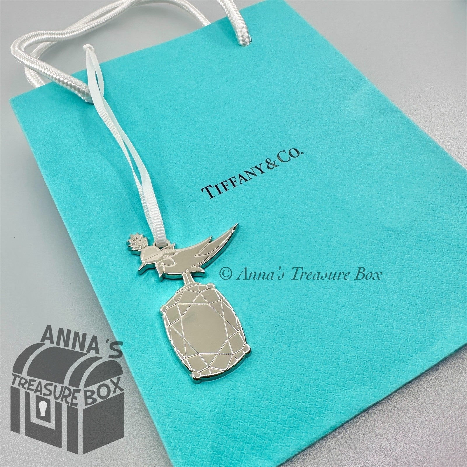 Tiffany & Co. Bird on a Rock Christmas Ornament Charm With Small