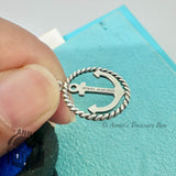 Tiffany & Co. 925 Silver Twist Anchor Charm Pendant Boat Sailing (pouch)