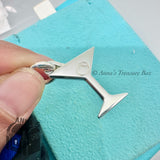 Tiffany & Co. 925 Silver Olive Martini Glass Charm (pouch)