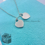 Return Tiffany & Co. 925 Silver Hot Pink Mini Double Hearts 16-18" Necklace (pch