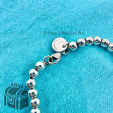 Return To Tiffany & Co. 925 Silver Hot Pink Heart 4mm Bead 6" Bracelet (pouch)