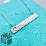 Tiffany & Co. 925 Silver Paloma Picasso Loving Heart Bar 16" Necklace (pouch)