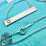 Tiffany & Co. 925 Silver Paloma Picasso Loving Heart Bar 16" Necklace (pouch)