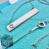 Tiffany & Co. 925 Silver Paloma Picasso Loving Heart Bar 16" Necklace (pouch)
