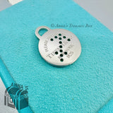 Return To Tiffany & Co. 925 Silver LARGE Zodiac Sagittarius Round Charm (pouch)