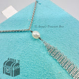 Tiffany & Co. 925 Silver Peretti Pearl Mesh Pendant 16" Necklace (box, pch, rbn)