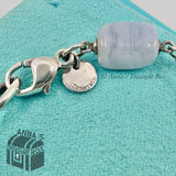 Tiffany & Co. 925 Silver & Blue Lace Agate Twist 7.5" Bracelet (pouch)