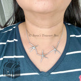 Tiffany & Co. 925 Silver Elsa Peretti Triple Starfish 18" Necklace(bx, pch, rbn)