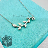 Tiffany & Co. 925 Silver Paloma Picasso Olive Vine Pendant 18" Necklace (pouch)