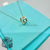 Tiffany & Co. 925 Silver Open Ring Atlas Numeral 19" Necklace (pouch)