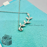Tiffany & Co. 925 Silver Paloma Picasso Olive Vine Pendant 18" Necklace (pouch)