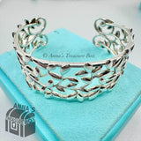 Tiffany & Co. 925 Silver Paloma Picasso Olive Leaf 7.5" Cuff Bangle (Boxset)