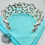 Tiffany & Co. 925 Silver Paloma Picasso Olive Leaf 7.5" Cuff Bangle (Boxset)