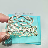 Tiffany & Co. 925 Silver Paloma Picasso Olive Leaf 7.5" Cuff Bangle (Boxset)