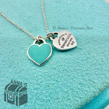 Return To Tiffany & Co. 925 Silver Diamond Blue Mini Double Heart 16-18"Necklace