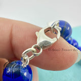 Tiffany & Co. 925 Silver RTT Round Tag 8mm Lapis Lazuli 8" Bracelet (Boxset)