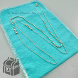 Tiffany & Co. 925 Silver Mixed Bead Chain Adjustable 28-30" Necklace (box + pch)