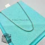 Tiffany & Co. 925 Silver 1mm Bead Chain 18" Necklace #2 (pouch)