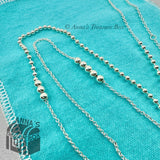 Tiffany & Co. 925 Silver Mixed Bead Chain Adjustable 28-30" Necklace (box + pch)
