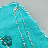 Tiffany & Co. 925 Silver Mixed Bead Chain Adjustable 28-30" Necklace (box + pch)