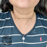 Tiffany & Co. 925 Silver Lavender Enamel Heart Key 18-20" Necklace (boxset)