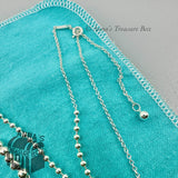 Tiffany & Co. 925 Silver Mixed Bead Chain Adjustable 28-30" Necklace (box + pch)