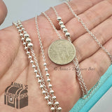 Tiffany & Co. 925 Silver Mixed Bead Chain Adjustable 28-30" Necklace (box + pch)