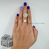 Return To Tiffany & Co. 925 Silver & 18K Gold LadyBug Ring Sz. 7.5 (pouch)