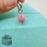 Tiffany & Co. 925 Silver Pink Enamel Pig Charm (box, pouch, ribbon)