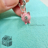 Tiffany & Co. 925 Silver Pink Enamel Pig Charm (box, pouch, ribbon)