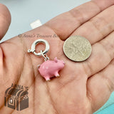 Tiffany & Co. 925 Silver Pink Enamel Pig Charm (box, pouch, ribbon)
