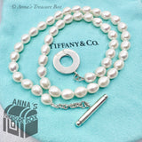Tiffany & Co. 925 Silver 7-8mm Pearl Toggle 18" Necklace (pouch)