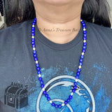 Tiffany & Co. VINTAGE 14k Yellow Gold Lapis Lazuli & Pearl 26" Necklace (bx, pch