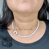 Tiffany & Co. 925 Silver 7-8mm Pearl Toggle 18" Necklace (pouch)