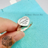 Return To Tiffany & Co. 925 Silver Heart Signet Ring Band Size 7.5 (pouch)