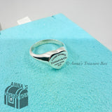 Return To Tiffany & Co. 925 Silver Heart Signet Ring Band Size 7.5 (pouch)