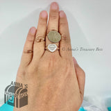 Return To Tiffany & Co. 925 Silver Heart Signet Ring Band Size 7.5 (pouch)