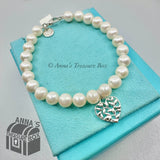Tiffany & Co. Paloma Picasso Olive Leaf Heart 8mm Pearl 8" Bracelet (boxset)