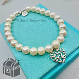 Tiffany & Co. Paloma Picasso Olive Leaf Heart 8mm Pearl 8" Bracelet (boxset)