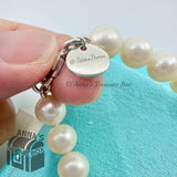 Tiffany & Co. Paloma Picasso Olive Leaf Heart 8mm Pearl 8" Bracelet (boxset)