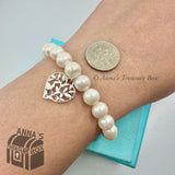 Tiffany & Co. Paloma Picasso Olive Leaf Heart 8mm Pearl 8" Bracelet (boxset)