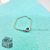 Tiffany & Co. 925 Silver Elsa Peretti CBTY Aquamarine Ring Sz. 6.5 (pouch)