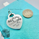 Return To Tiffany & Co. 925 Silver LARGE Heart Arrow Charm Pendant #2 (Boxset)