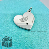 Tiffany & Co. 925 Silver WITH LOVE Diamond Heart Charm Pendant (pouch)