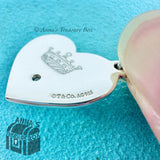 Tiffany & Co. 925 Silver WITH LOVE Diamond Heart Charm Pendant (pouch)