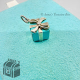 Tiffany & Co. 925 Silver Blue Enamel Gift Box Charm (pouch)
