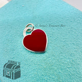 Tiffany & Co. 925 Silver SMALL Red Enamel RTT Heart Charm Pendant #2 (pouch)