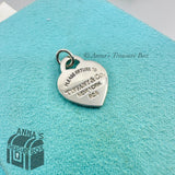 Tiffany & Co. 925 Silver SMALL Red Enamel RTT Heart Charm Pendant #2 (pouch)