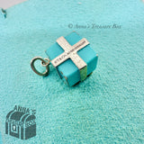 Tiffany & Co. 925 Silver Blue Enamel Gift Box Charm (pouch)